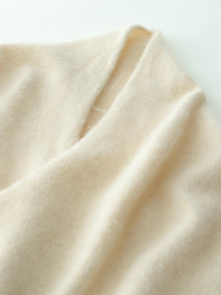 Bridget | Wrap Front Shawl Collar Cashmere Sweater