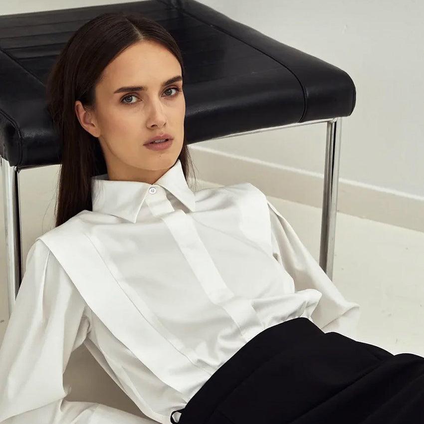 Alba | Exaggerated Collar 100% Organic Cotton Formal Shirt - View 12