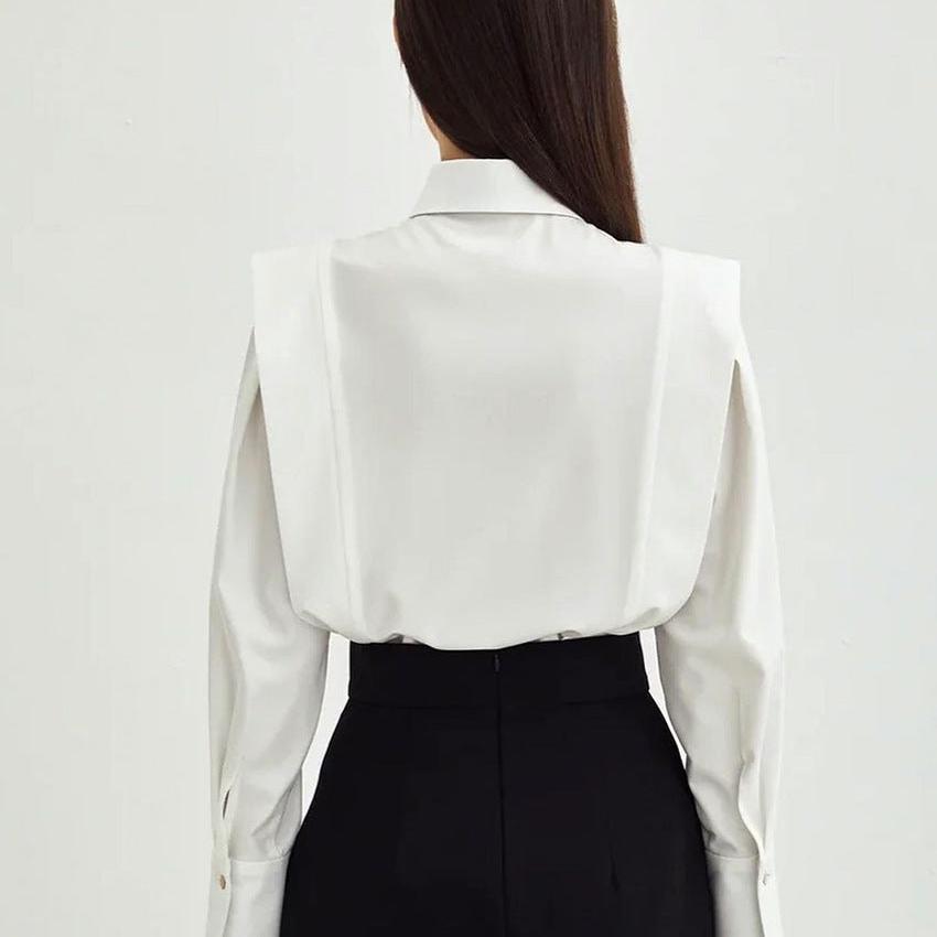 Alba | Exaggerated Collar 100% Organic Cotton Formal Shirt - View 13