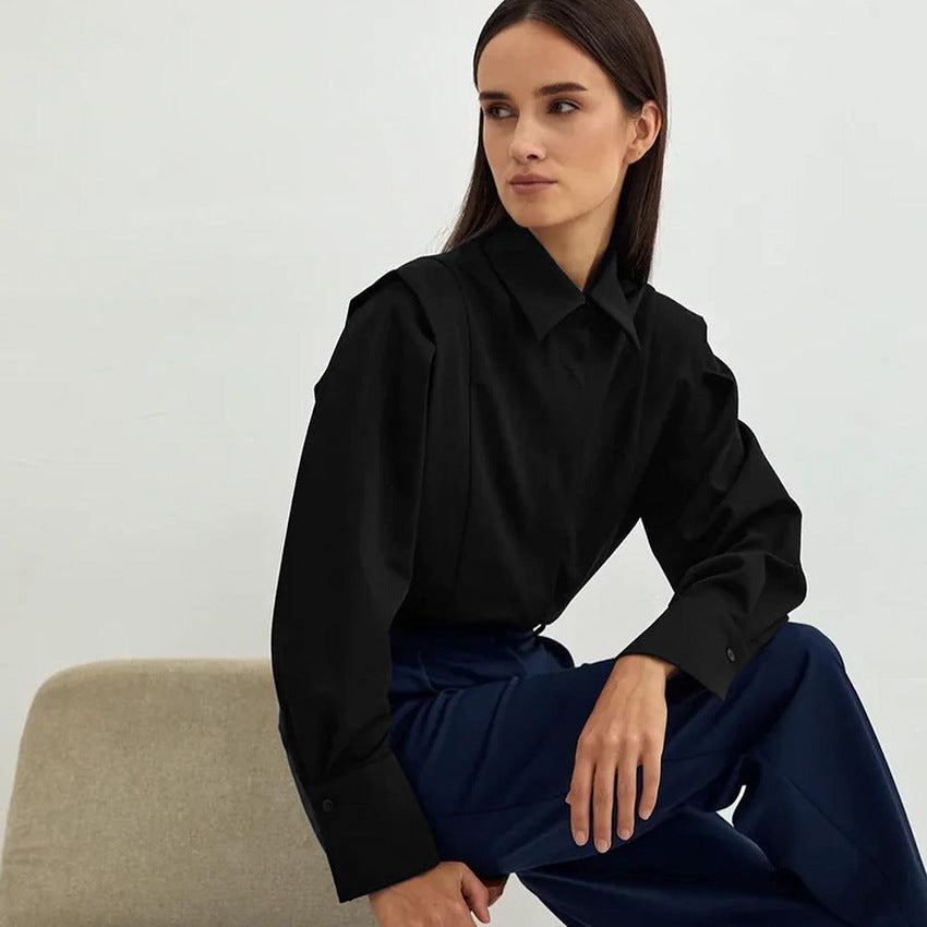 Alba | Exaggerated Collar 100% Organic Cotton Formal Shirt - View 16