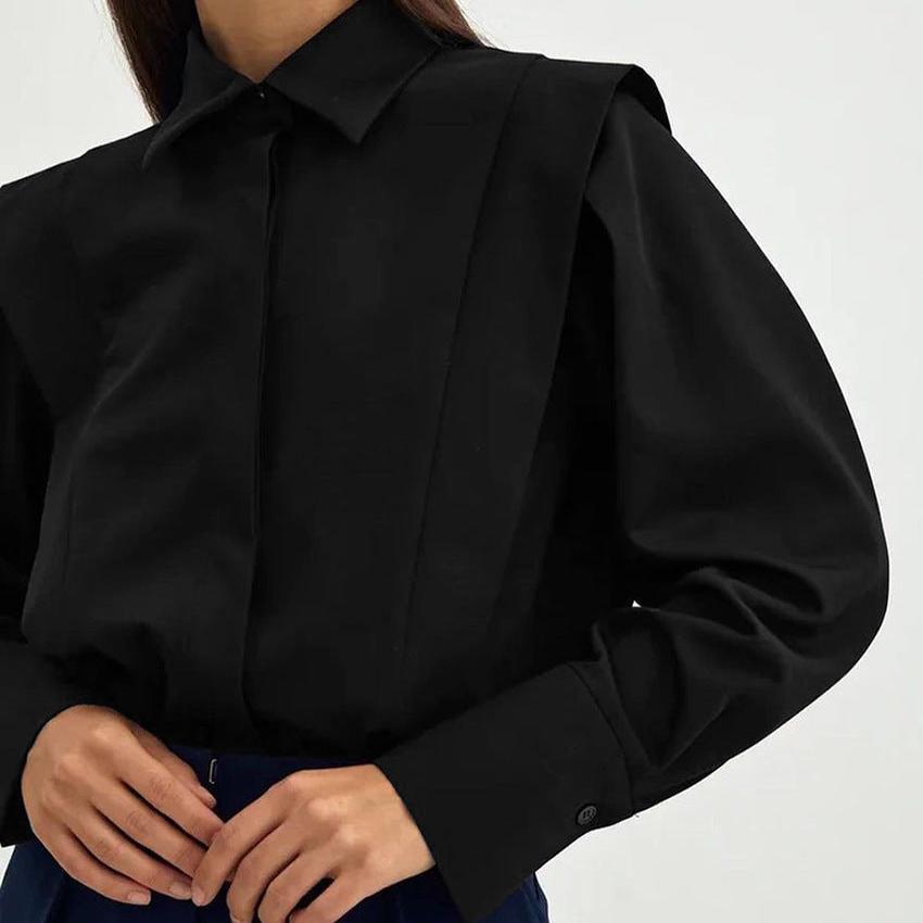Alba | Exaggerated Collar 100% Organic Cotton Formal Shirt - View 17