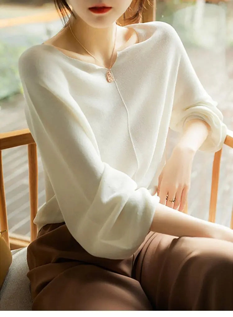 Cosima | Draped Dolman Sleeve Boat Neck Knit Sweater - View 11