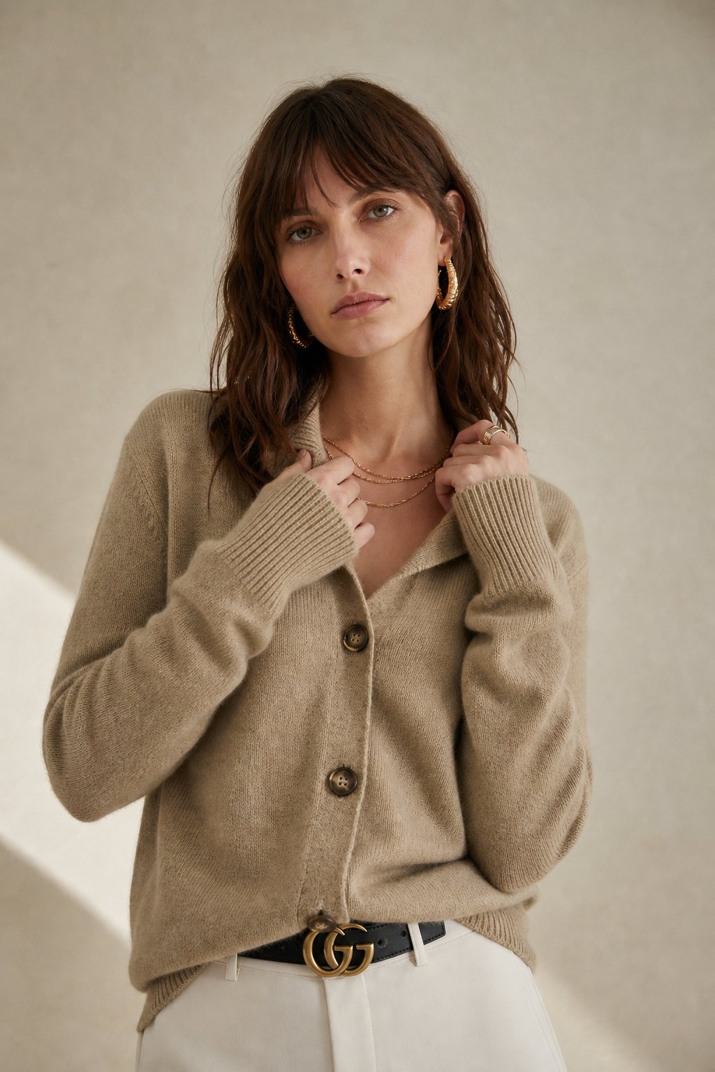 Dagny | Brushed Funnel Collar Button Front Knit Cardigan - View 16