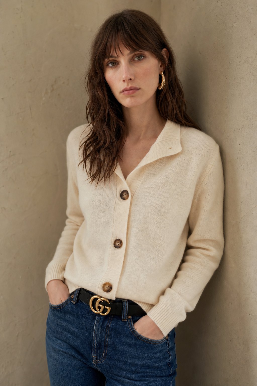 Dagny | Brushed Funnel Collar Button Front Knit Cardigan - View 18