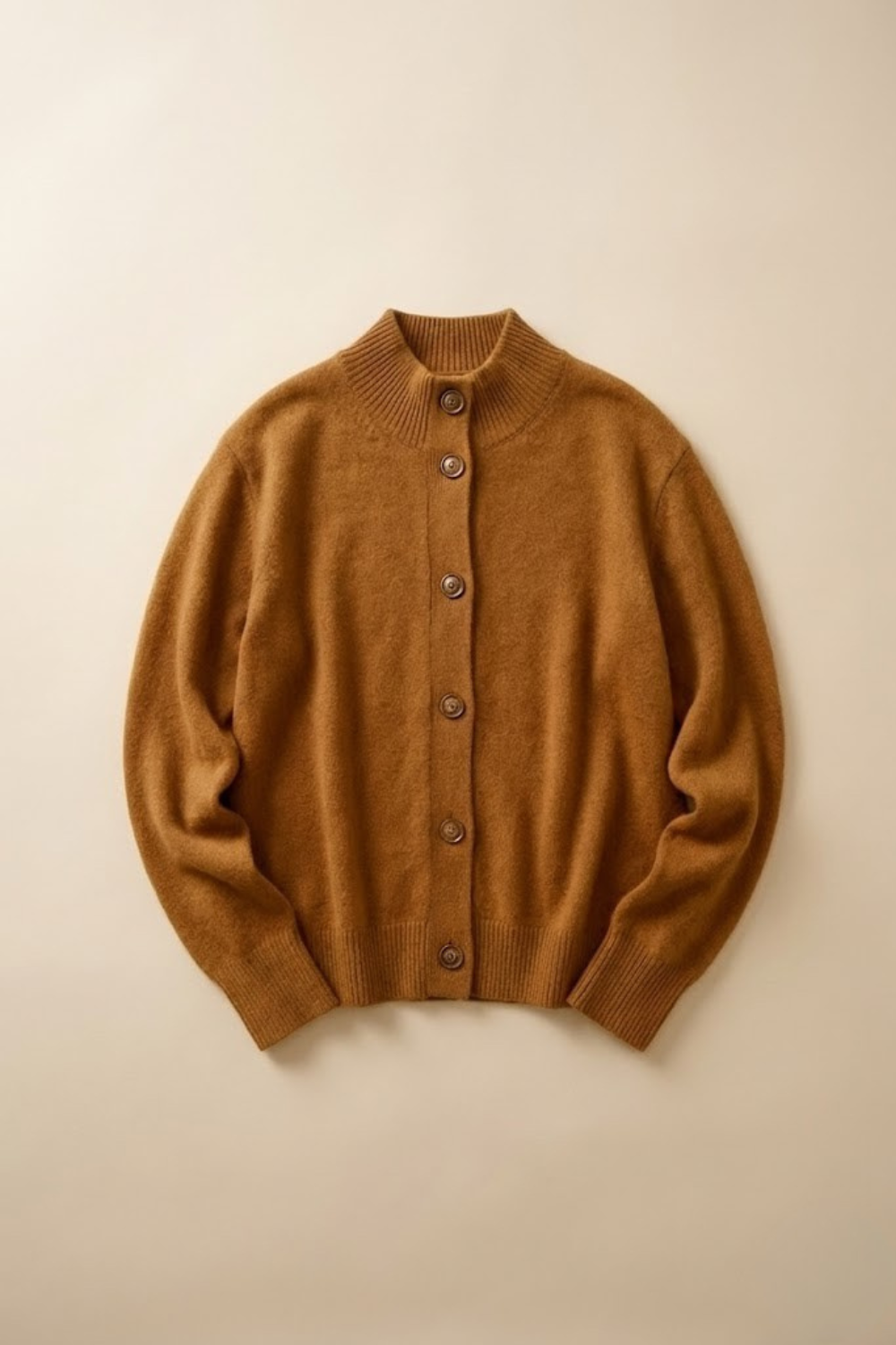 Dagny | Brushed Funnel Collar Button Front Knit Cardigan - View 20