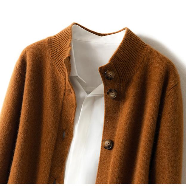 Dagny | Brushed Funnel Collar Button Front Knit Cardigan - View 24