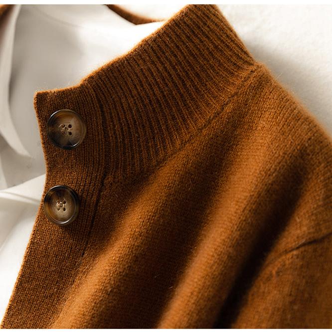 Dagny | Brushed Funnel Collar Button Front Knit Cardigan - View 26