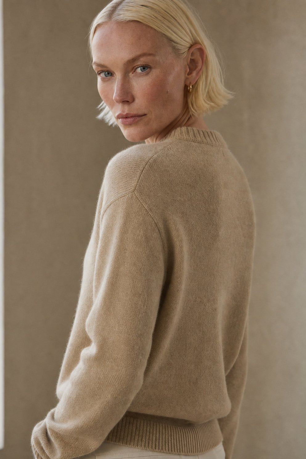 Dagny | Brushed Funnel Collar Button Front Knit Cardigan - View 7