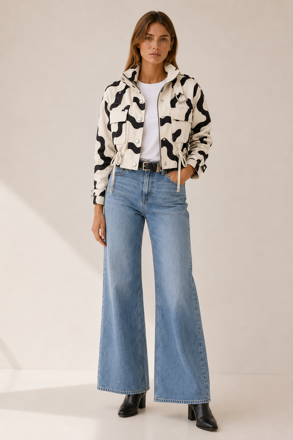 Dorothea | Drawstring Hem Utility Pocket Cropped Field Jacket - View 5