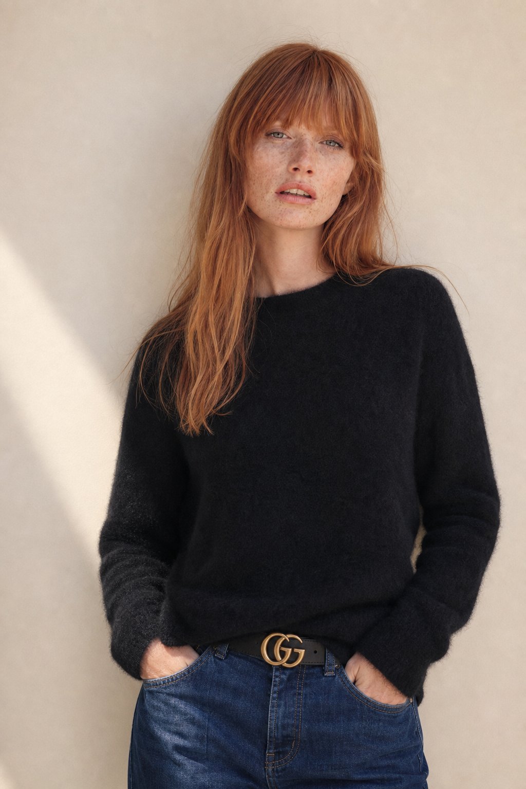 Esme | Honeycomb Textured 100% Merino Wool Crew Sweater - View 13