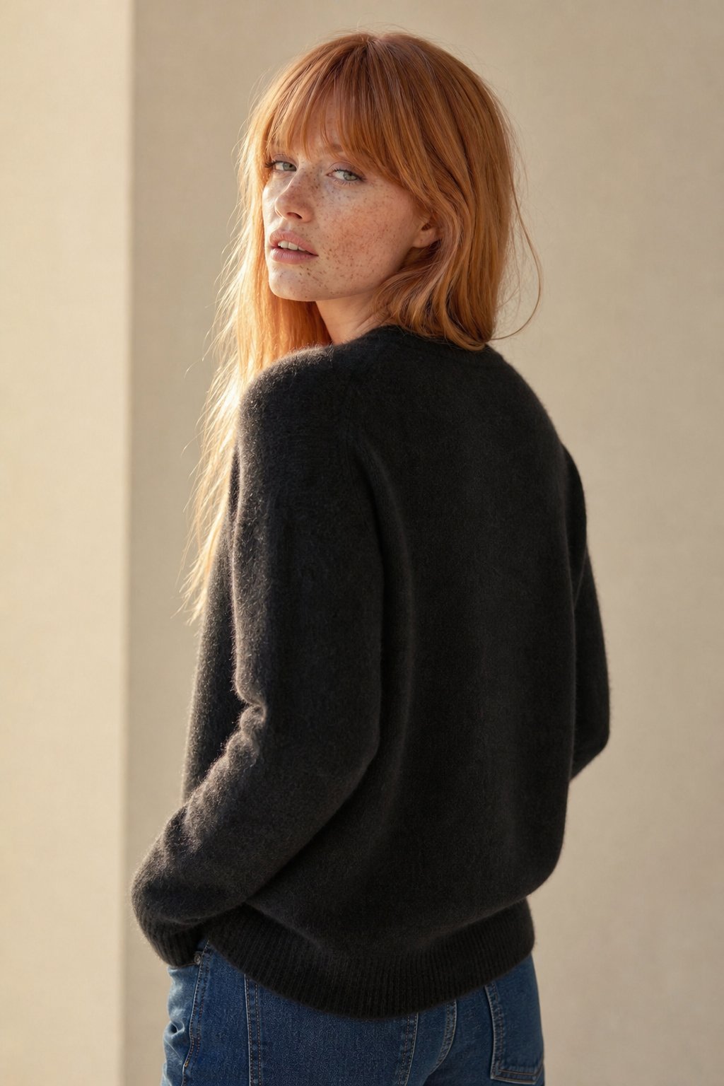 Esme | Honeycomb Textured 100% Merino Wool Crew Sweater - View 14