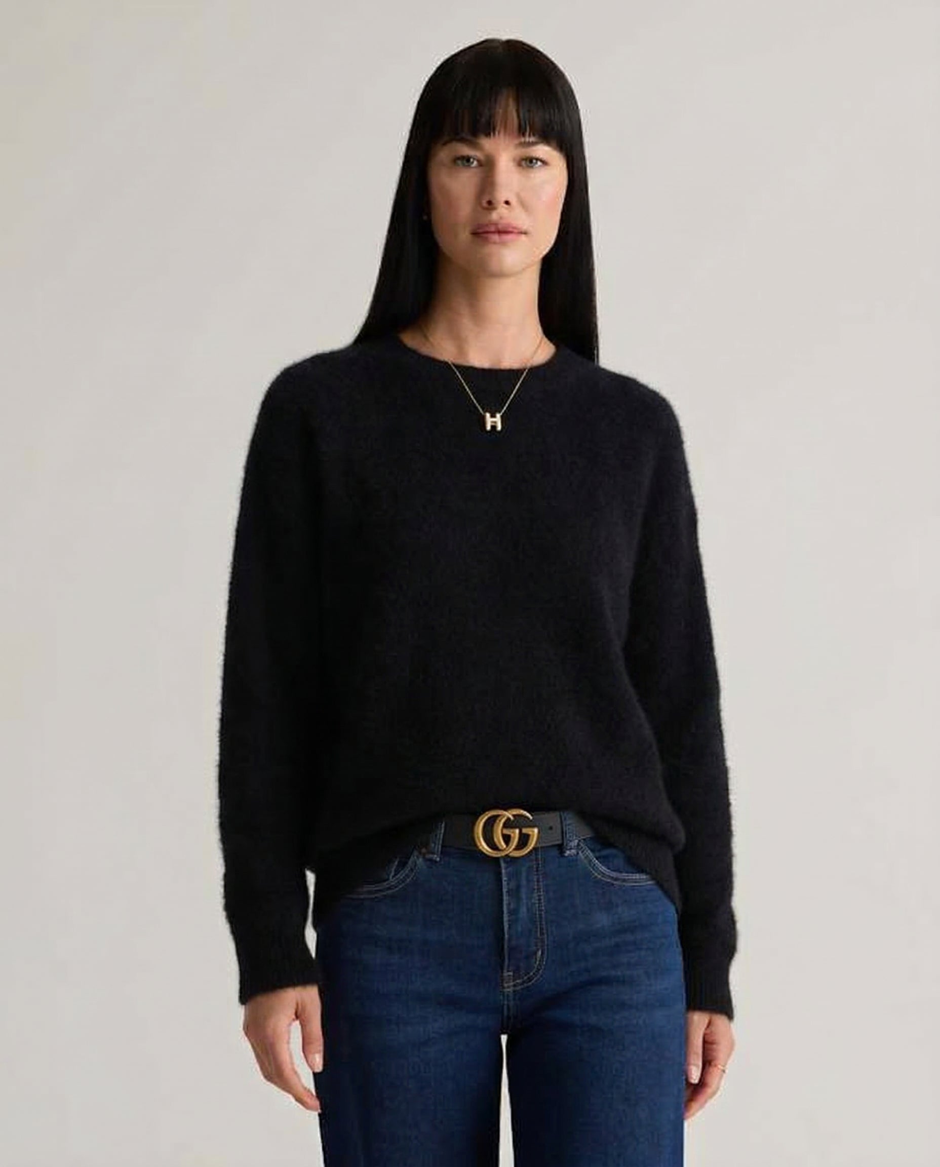 Esme | Honeycomb Textured 100% Merino Wool Crew Sweater - View 21