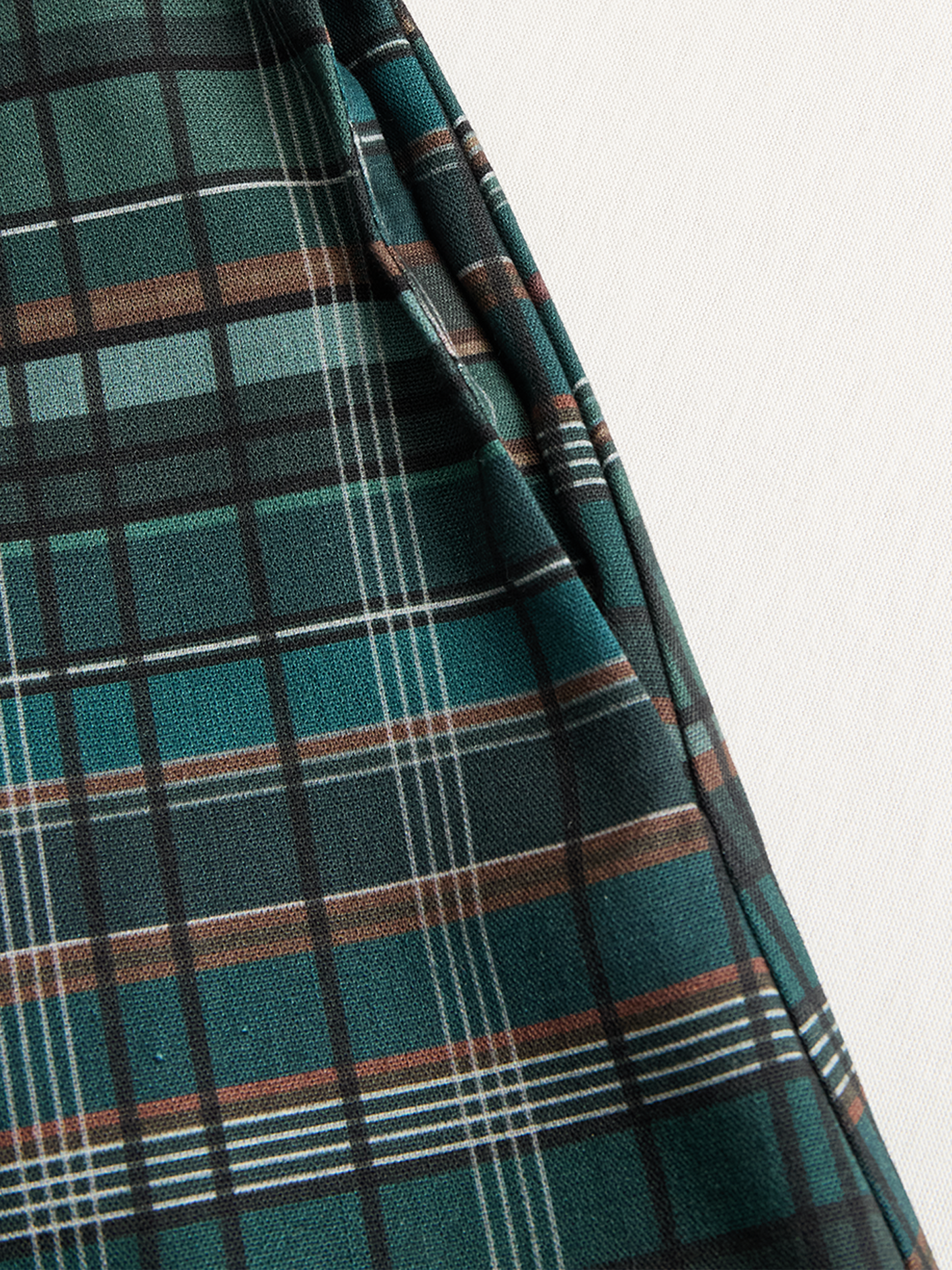 Ffion | Plaid Check Button Front Long Sleeve Maxi Dress - View 10