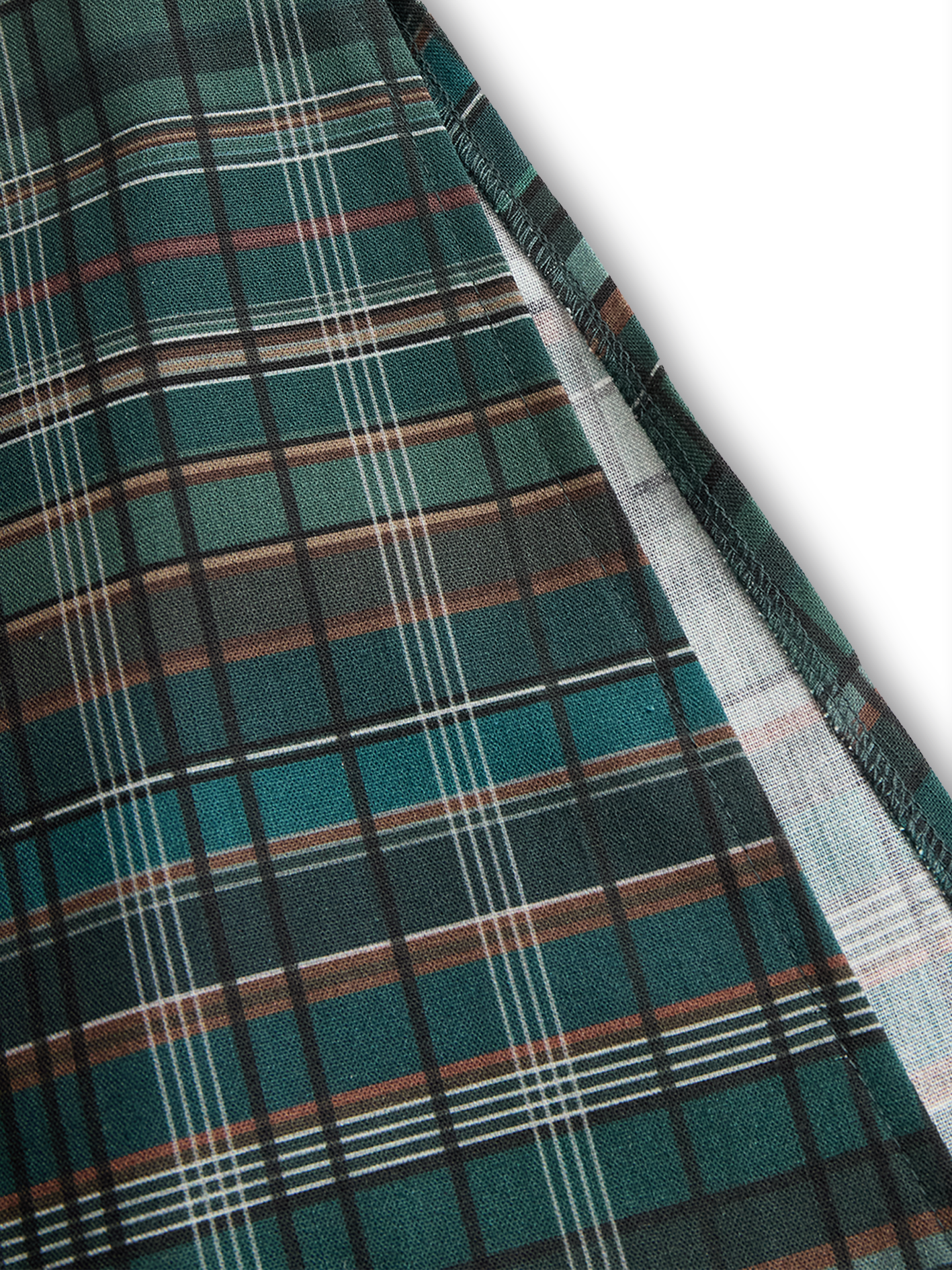 Ffion | Plaid Check Button Front Long Sleeve Maxi Dress - View 11