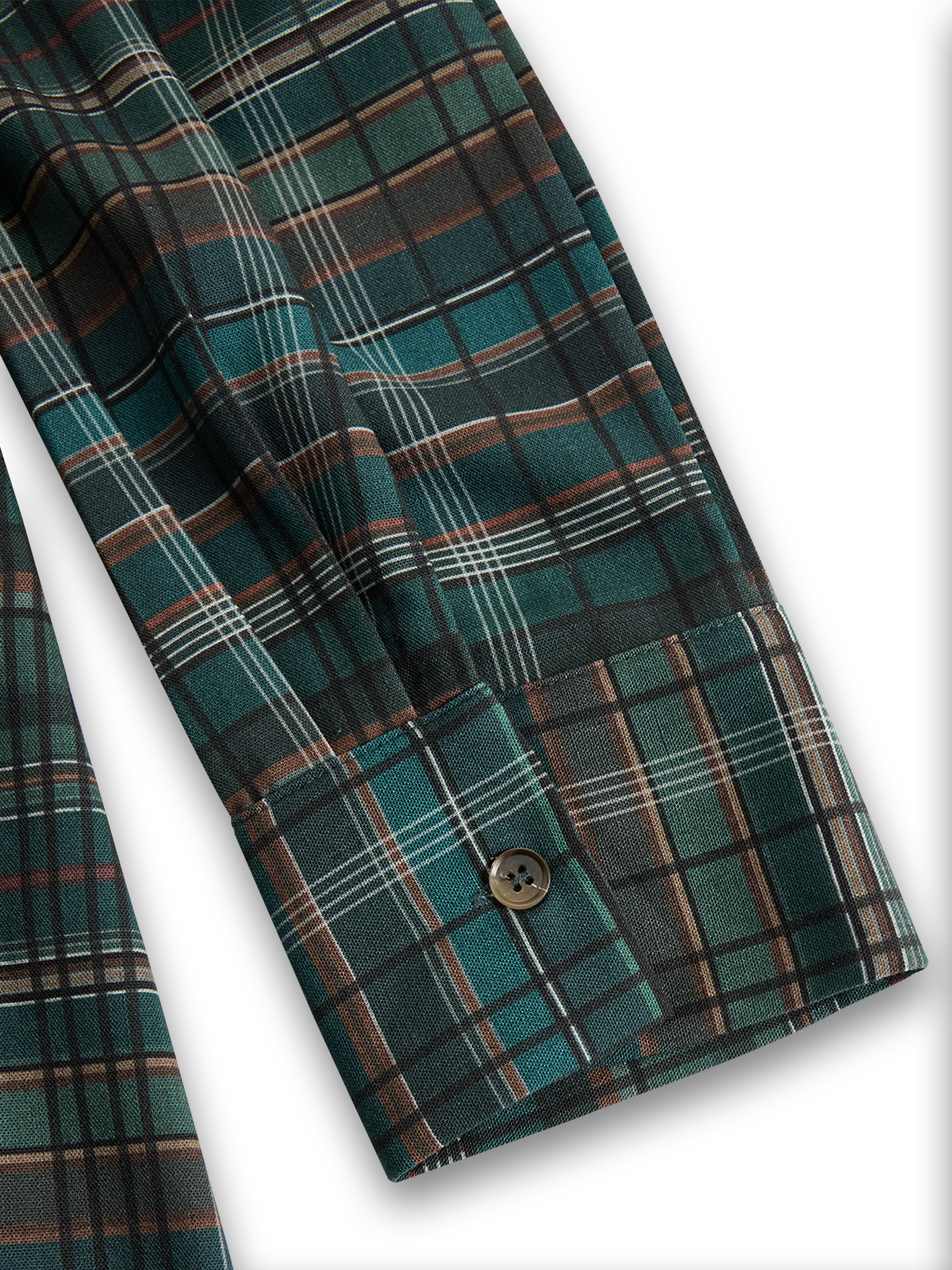 Ffion | Plaid Check Button Front Long Sleeve Maxi Dress - View 12