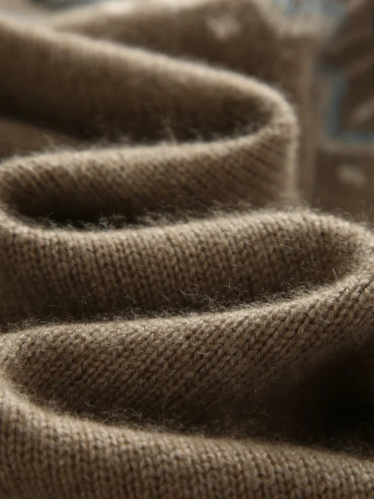 Fleur | Fair Isle Yoke Funnel Collar Cashmere Zip Cardigan - View 33