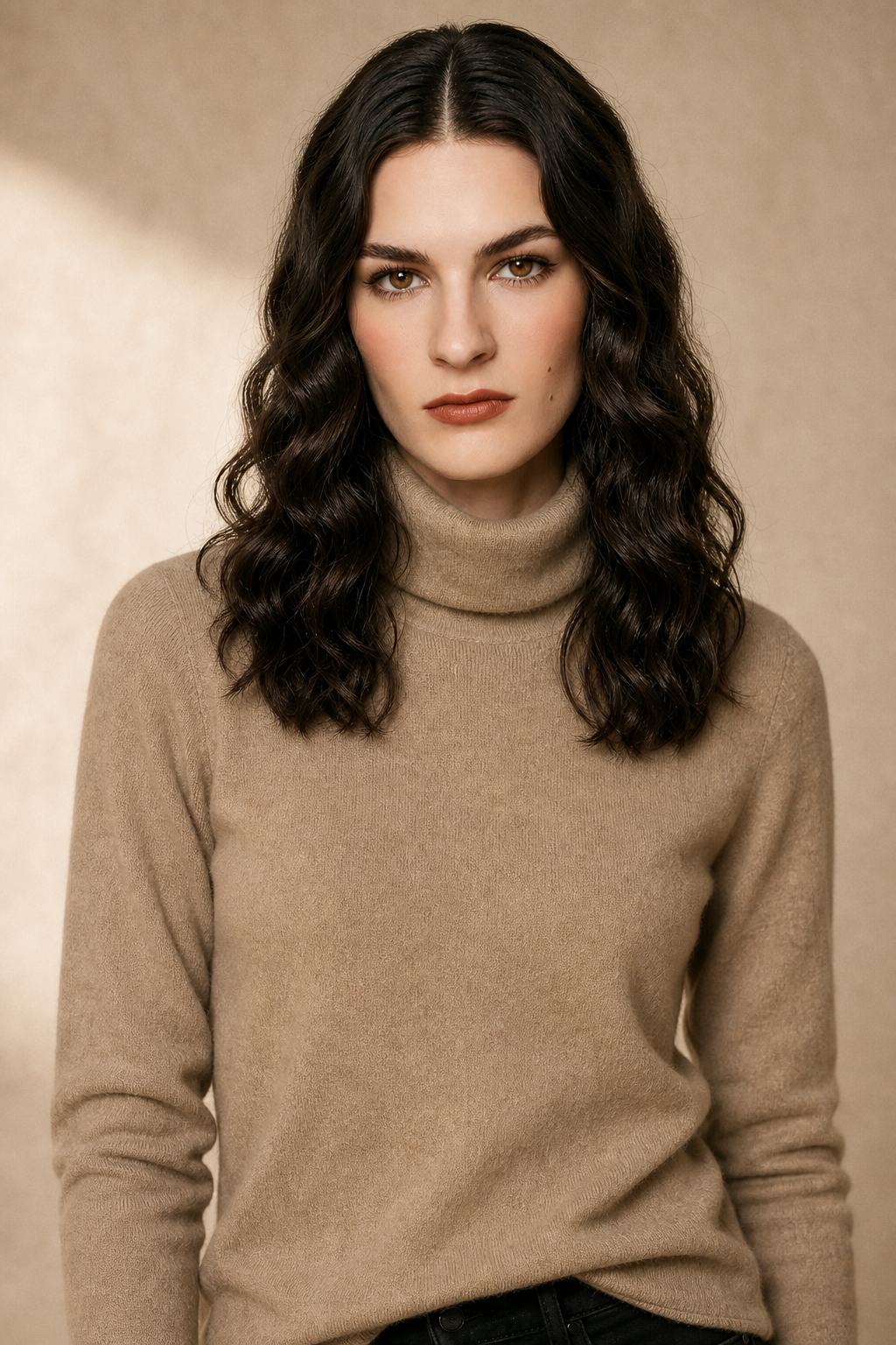 Halle | Brushed Slim Fit Cashmere Turtleneck Sweater - View 10