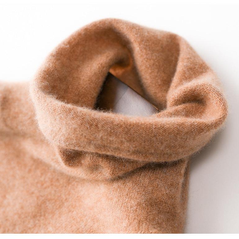 Halle | Brushed Slim Fit Cashmere Turtleneck Sweater - View 38