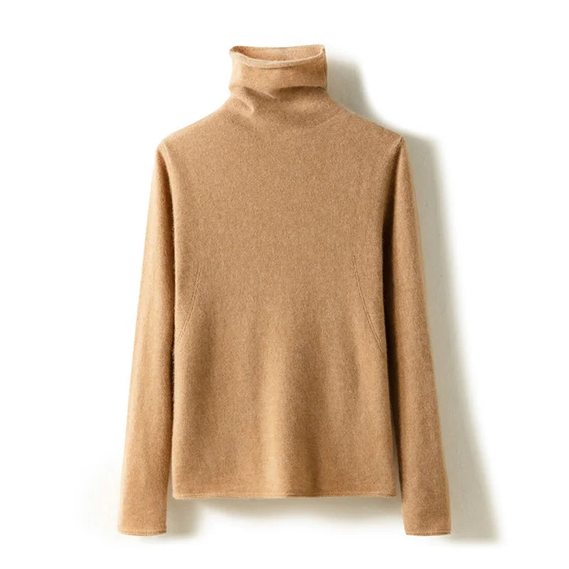 Halle | Brushed Slim Fit Cashmere Turtleneck Sweater - View 44