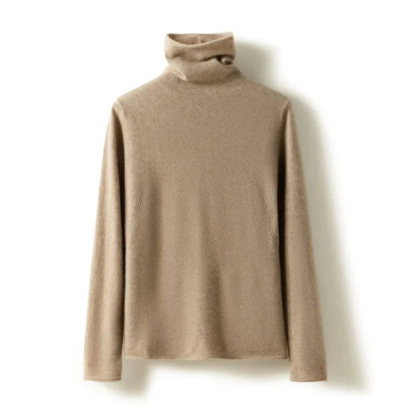 Halle | Brushed Slim Fit Cashmere Turtleneck Sweater - View 46
