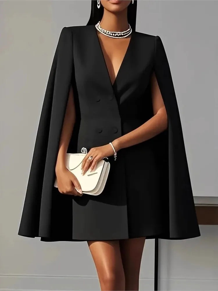 Harriet | Cape Sleeve Double Breasted Blazer Mini Dress - View 18
