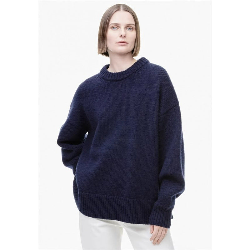 Ilse | Oversized Pure Cashmere Crew Neck Knit Sweater - View 21