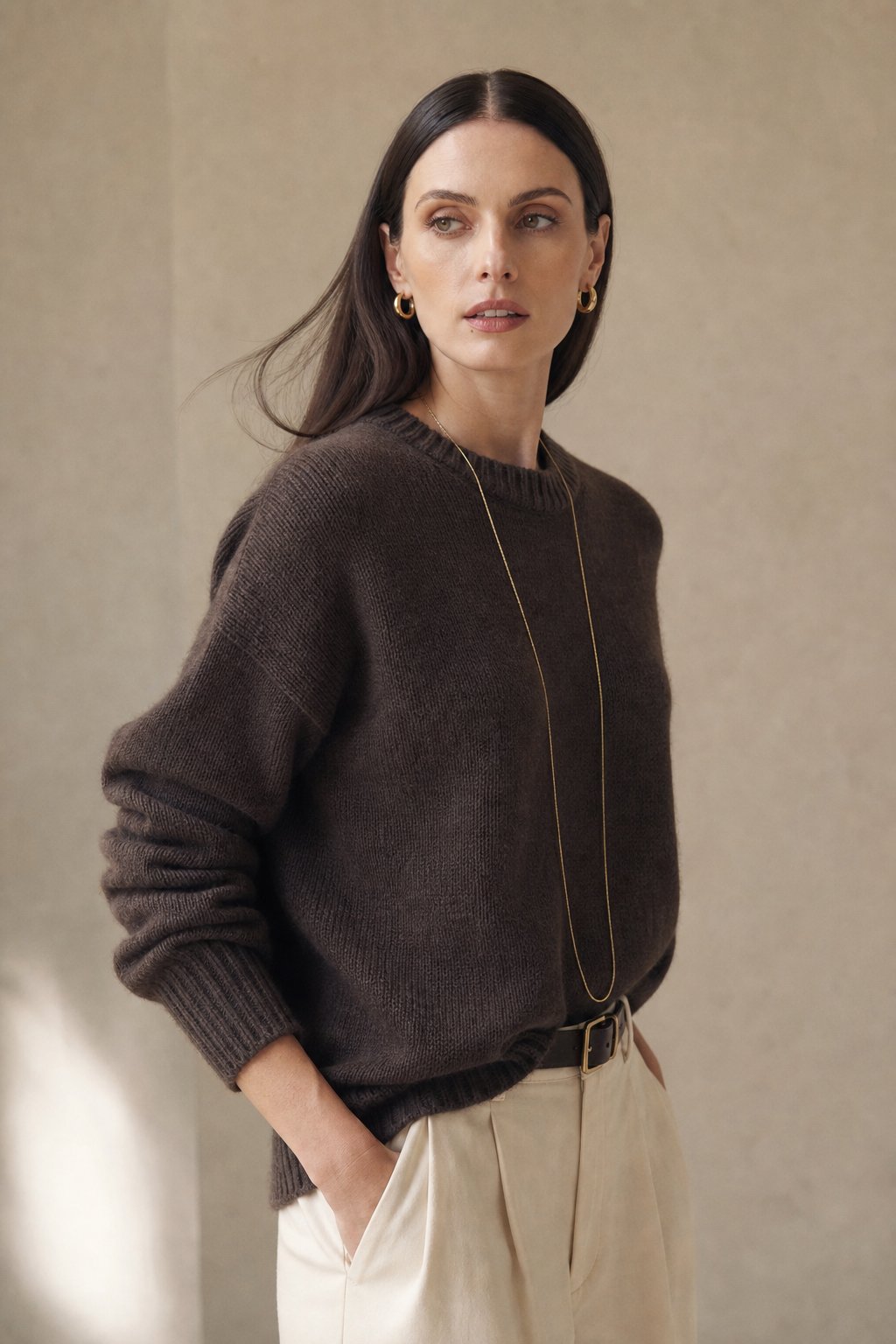 Ilse | Oversized Pure Cashmere Crew Neck Knit Sweater - View 6