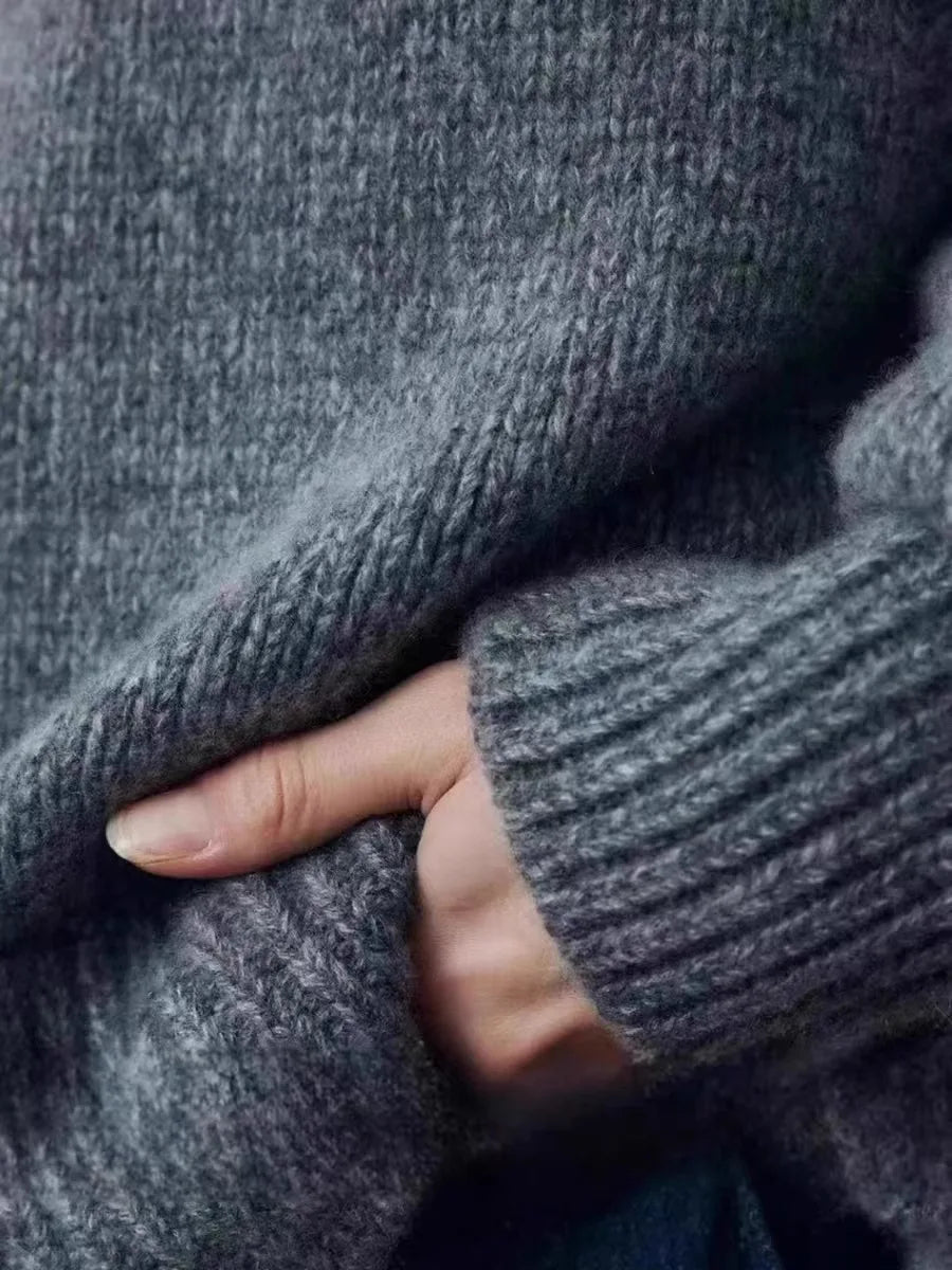Ilse | Oversized Pure Cashmere Crew Neck Knit Sweater - View 9