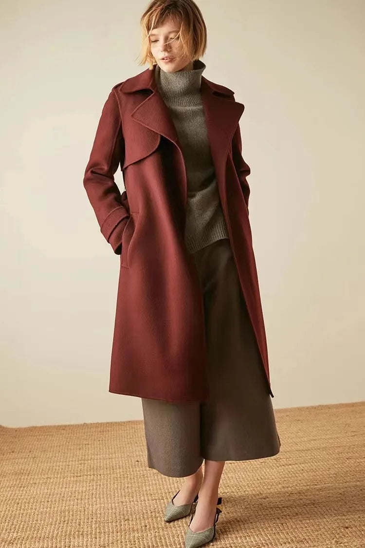 Lisbet | Side Slit Open Collar Oversized Cashmere Sweater - View 21