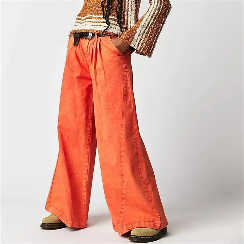 Merle | Pleated Front High Rise Cuffed Wide Leg Jeans - View 11