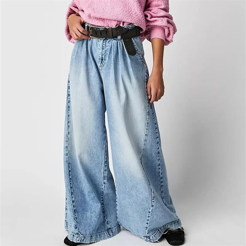 Merle | Pleated Front High Rise Cuffed Wide Leg Jeans - View 16
