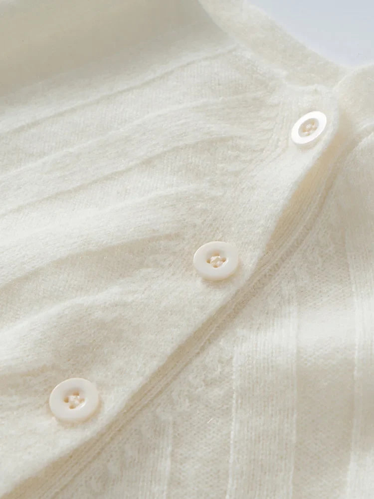 Nella | Shoulder Button Ribbed Cashmere Boat Neck Sweater - View 15