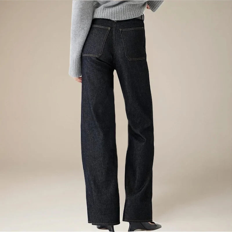 Petra | Patch Pocket High Waist Wide Leg Sailor Jeans - View 25