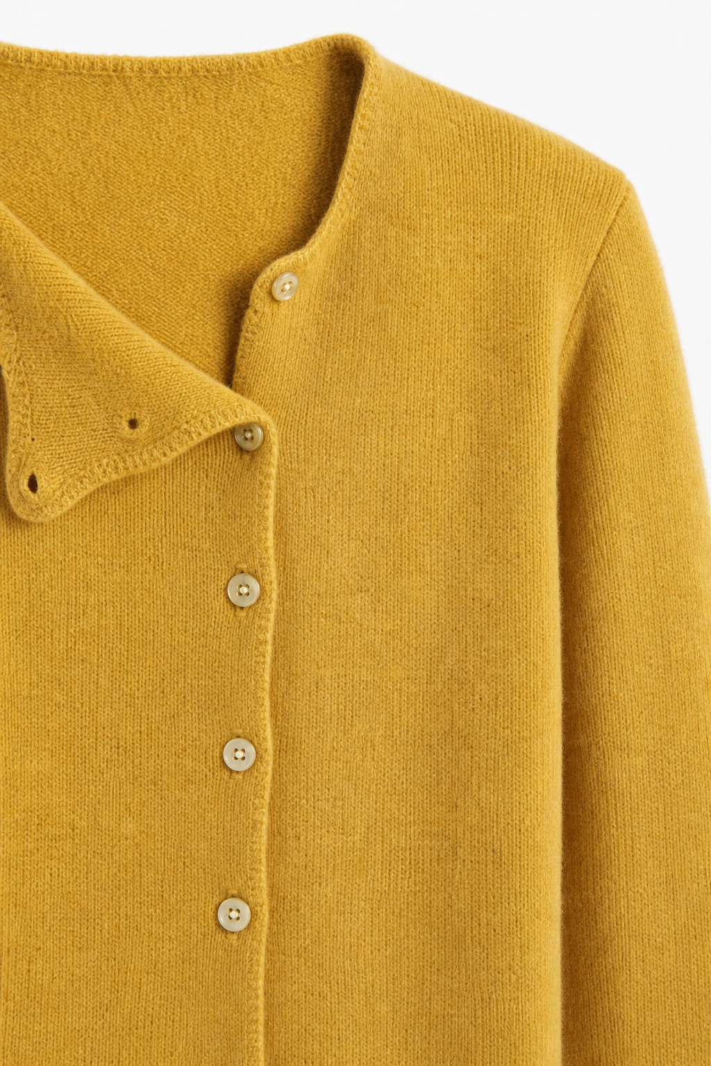 Rosalind | Asymmetric Button Front Cashmere Knit Sweater - View 27