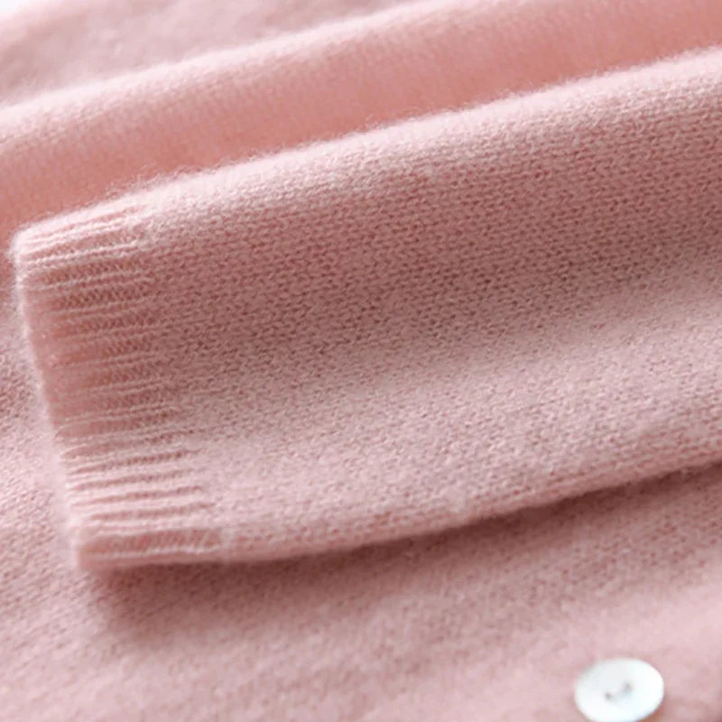 Rosalind | Asymmetric Button Front Cashmere Knit Sweater - View 29