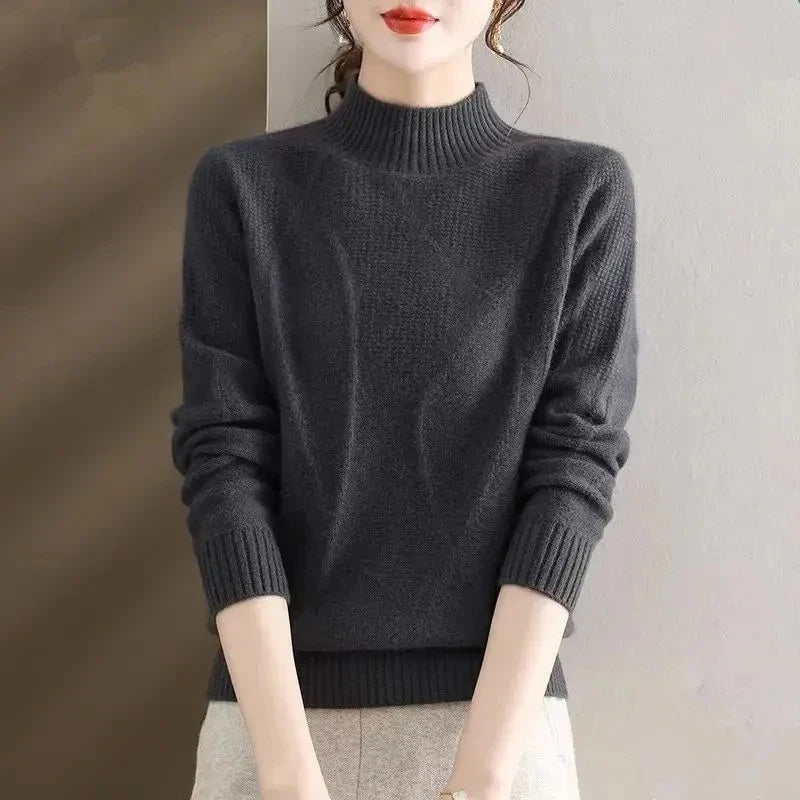 Sylvie | Brushed Ribbed Raglan Sleeve Mock Neck Sweater - View 11
