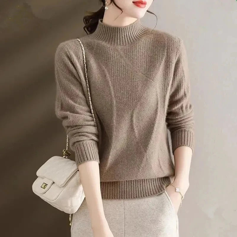 Sylvie | Brushed Ribbed Raglan Sleeve Mock Neck Sweater - View 12