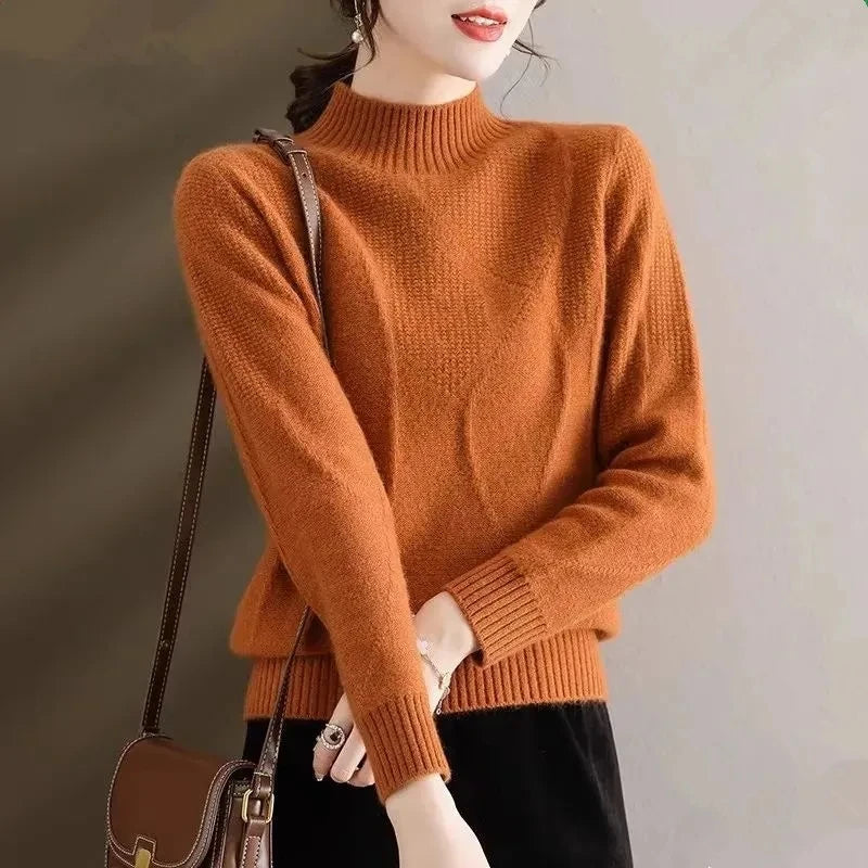 Sylvie | Brushed Ribbed Raglan Sleeve Mock Neck Sweater - View 14