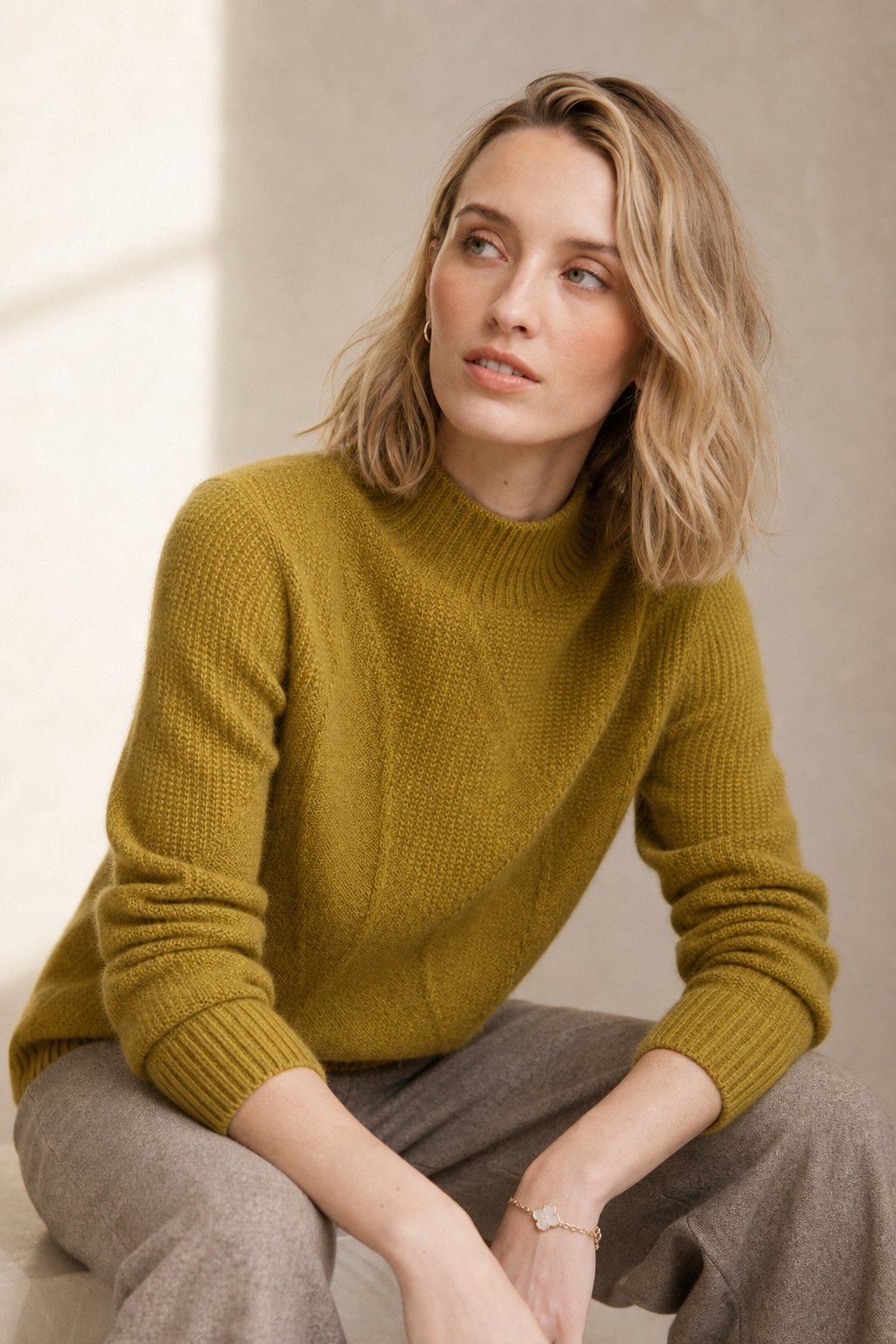 Sylvie | Brushed Ribbed Raglan Sleeve Mock Neck Sweater - View 6