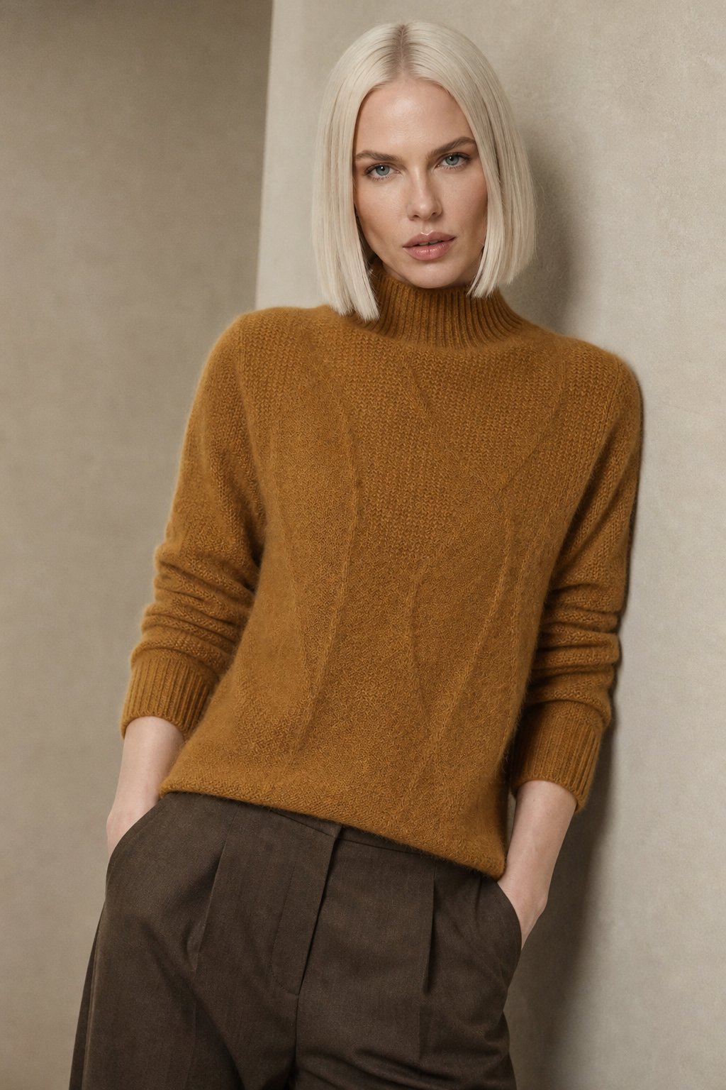 Sylvie | Brushed Ribbed Raglan Sleeve Mock Neck Sweater - View 7