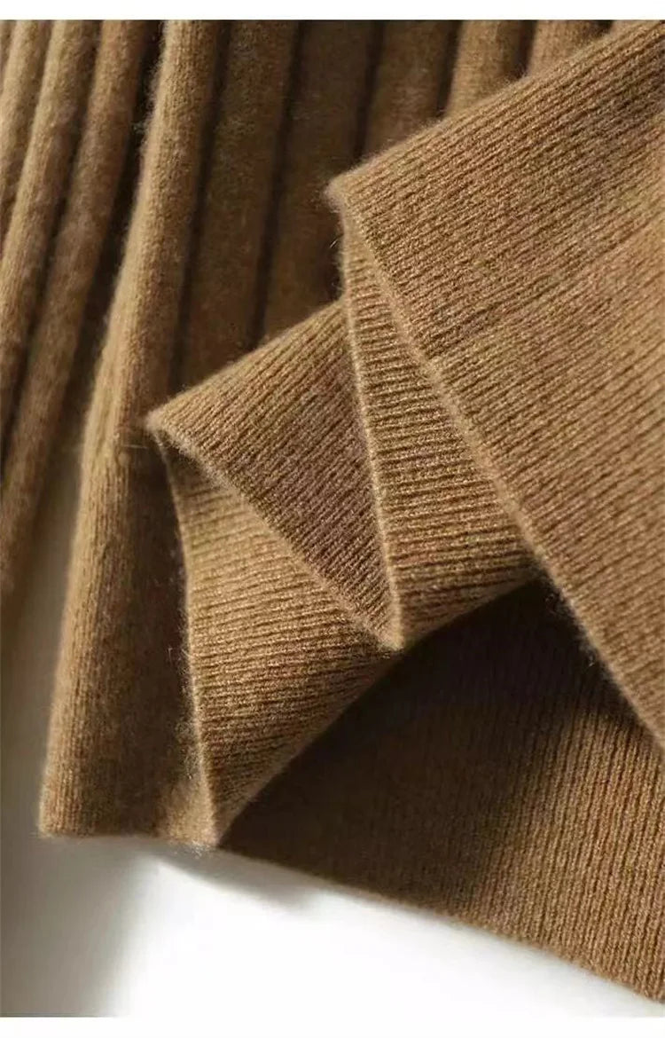 Verity | Fitted Long Sleeve Ribbed Wool Knit Polo Sweater - View 18