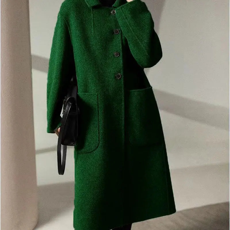 Vesper | Stand Collar Single Breasted Wool Overcoat - View 10