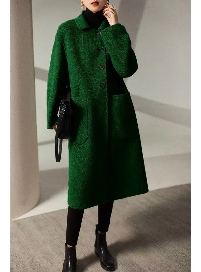 Vesper | Stand Collar Single Breasted Wool Overcoat - View 14