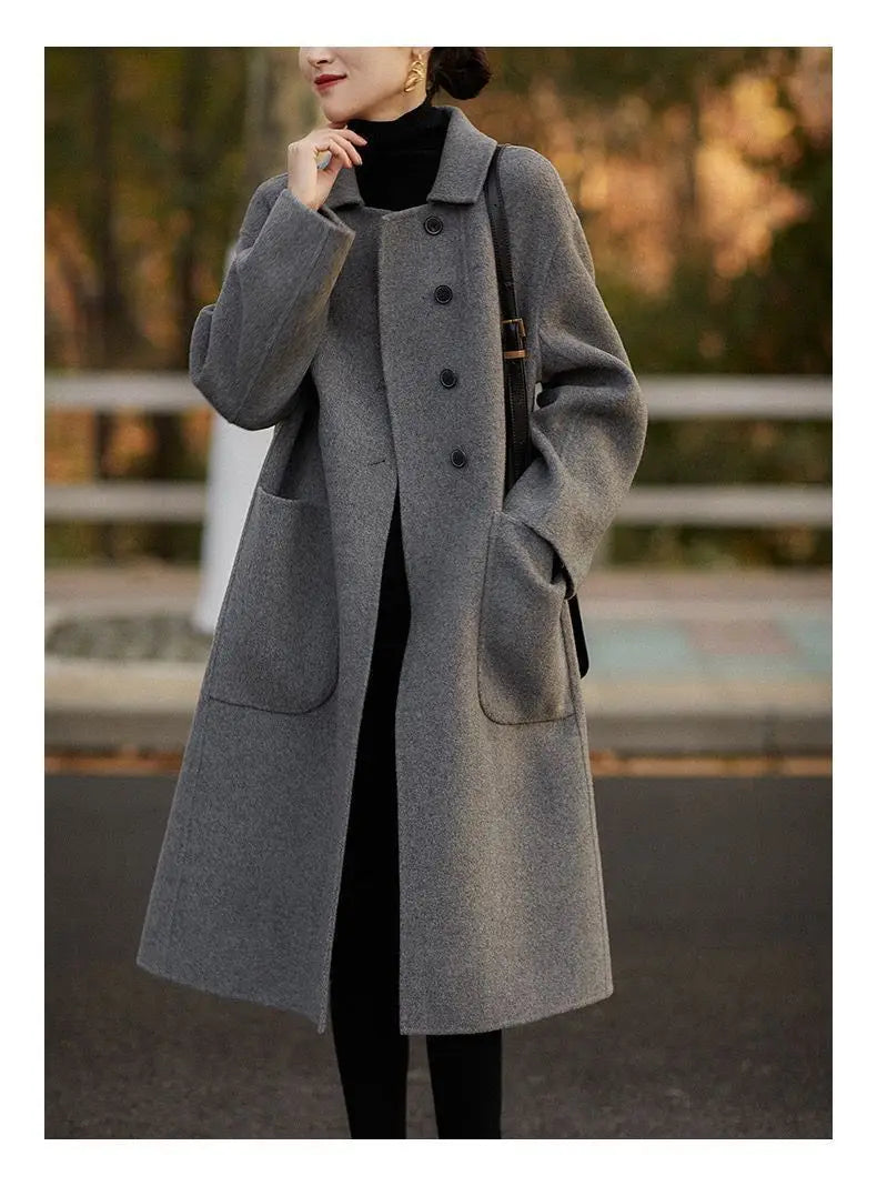 Vesper | Stand Collar Single Breasted Wool Overcoat - View 15