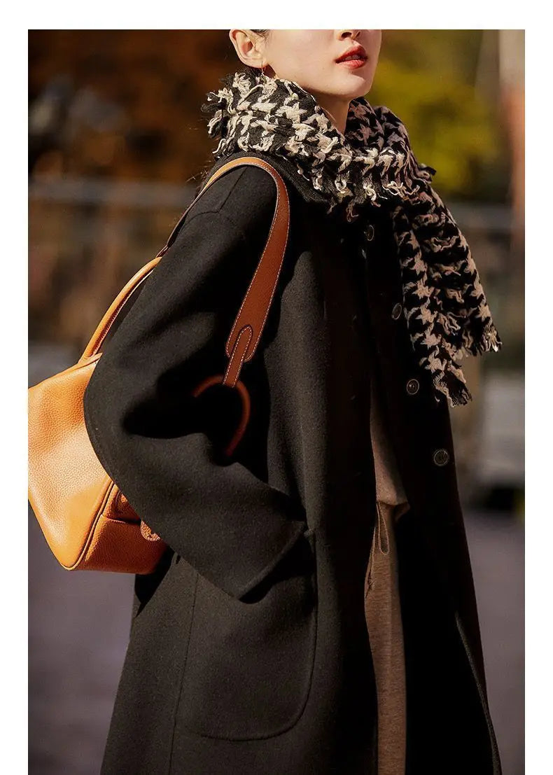 Vesper | Stand Collar Single Breasted Wool Overcoat - View 17
