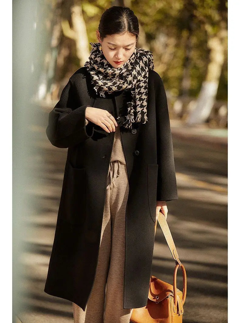 Vesper | Stand Collar Single Breasted Wool Overcoat - View 19