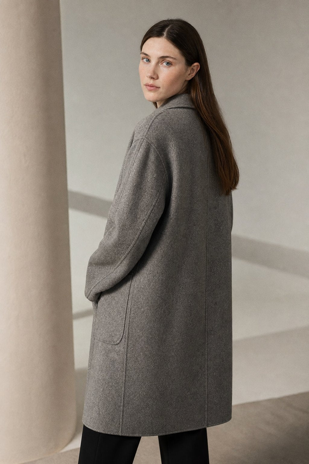Vesper | Stand Collar Single Breasted Wool Overcoat - View 2