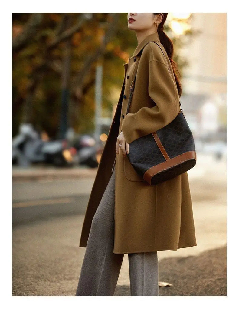 Vesper | Stand Collar Single Breasted Wool Overcoat - View 20