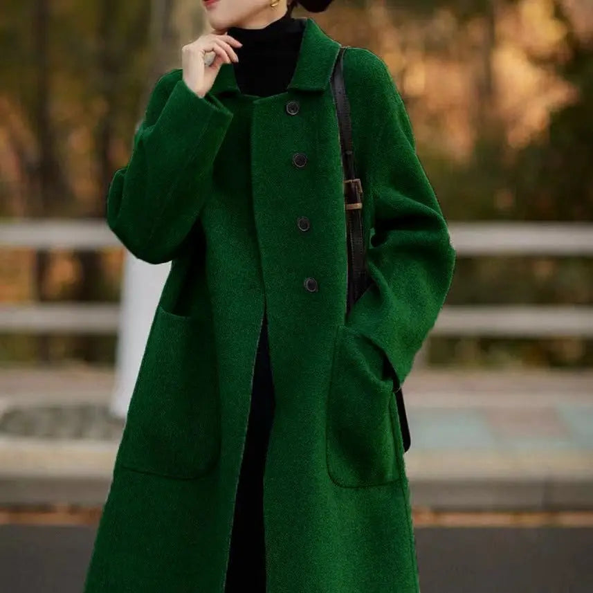 Vesper | Stand Collar Single Breasted Wool Overcoat - View 23