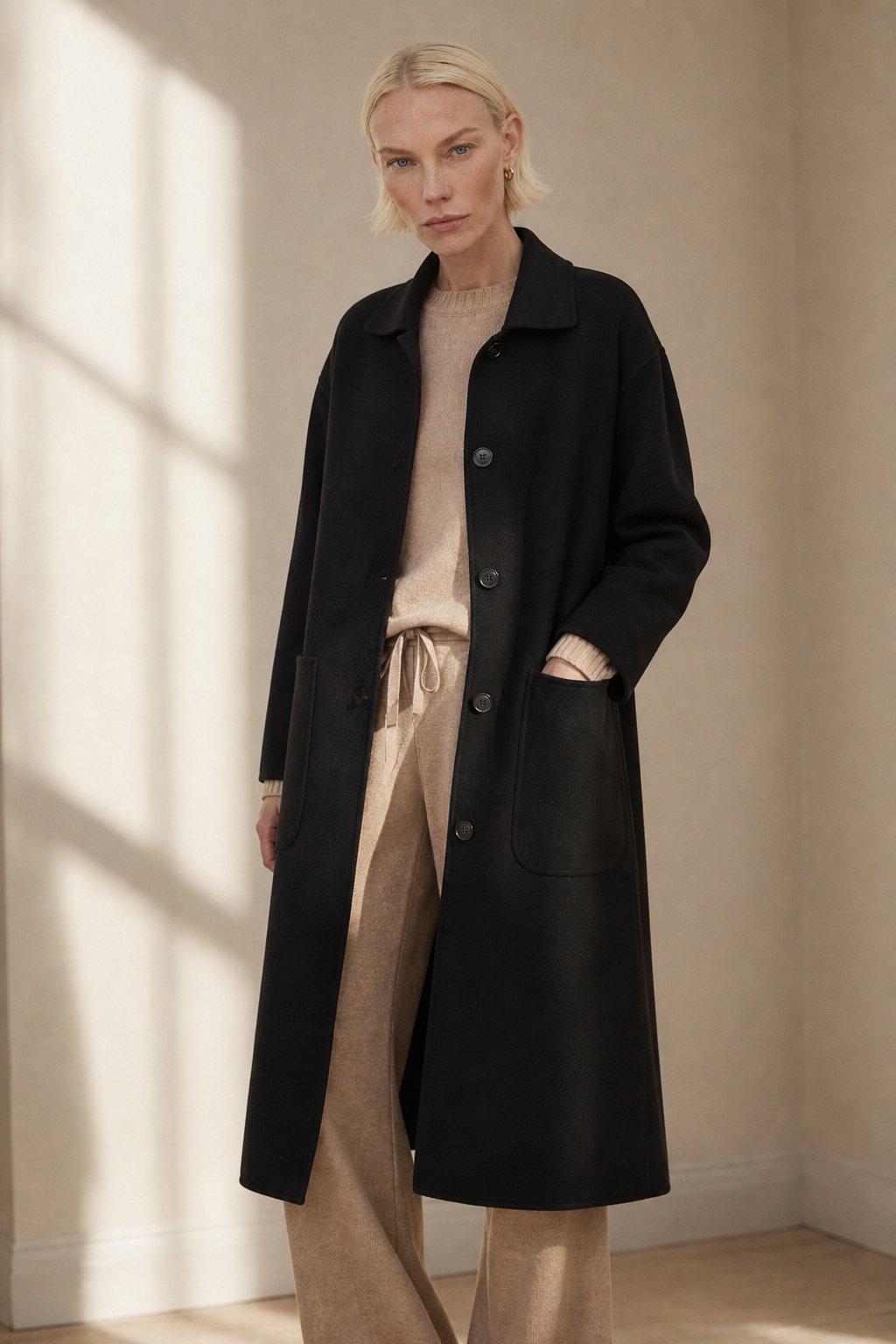 Vesper | Stand Collar Single Breasted Wool Overcoat - View 6